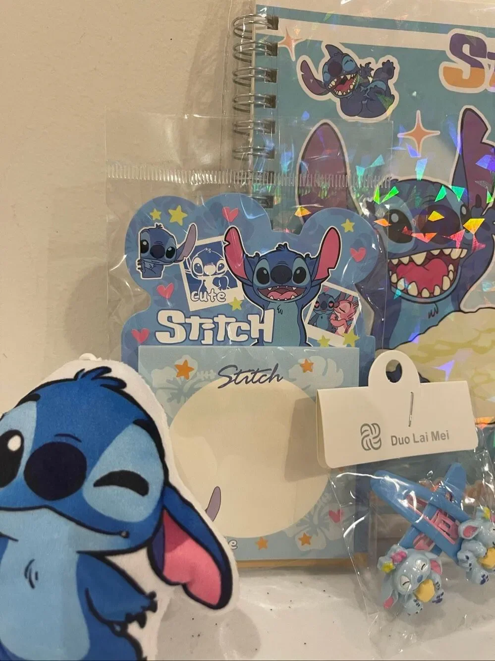 Stitch back to school or stocking stuffers bundle lot notebook, pencils, keychai